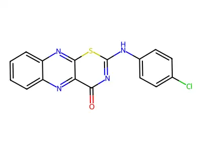 4H-1,3-Thiazino(5,6-b)quinoxalin-4-one, 2-((4-chlorophenyl)amino)- structure