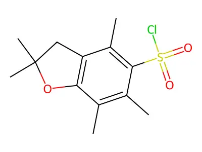 2,3-Dihydro-2,2,4,6,7-pentamethyl-5-benzofuransulfonyl chloride structure