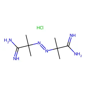 Propanimidamide, 2,2'-(1,2-diazenediyl)bis[2-methyl-, hydrochloride (1:?) structure