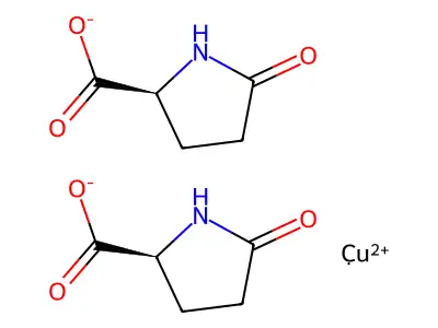 Copper,bis(5-oxo-L-prolinato-kN1,kO2)- structure