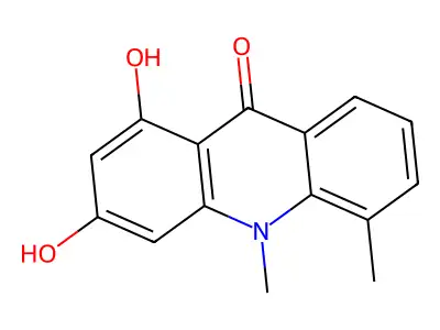 1,3-Dihydroxy-5,10-dimethyl-acridin-9-one structure