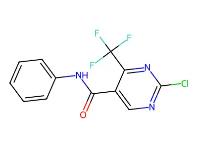 2-chloro-N-phenyl-4-(trifluoromethyl)pyrimidine-5-carboxamide structure