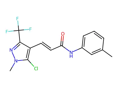 N5-(4-fluorophenyl)-2-chloro-4-(trifluoromethyl)pyrimidine-5-carboxamide structure