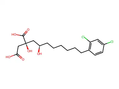 (2R)-2-[(2S)-8-(2,4-dichlorophenyl)-2-hydroxyoctyl]-2-hydroxybutanedioic acid structure