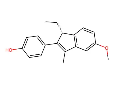 4-(1-ethyl-5-methoxy-3-methyl-1H-inden-2-yl)phenol structure