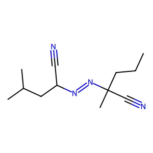 Pentanenitrile, 2-[(1-cyano-3-methylbutyl)azo]-2-methyl- structure