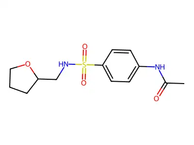N-(4-{[(tetrahydro-2-furanylmethyl)amino]sulfonyl}phenyl)acetamide structure