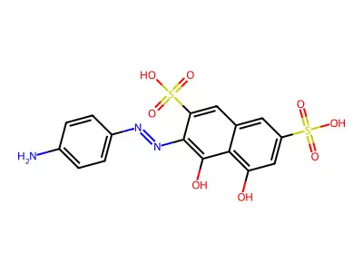 2,7-Naphthalenedisulfonic acid, 3-(2-(4-aminophenyl)diazenyl)-4,5-dihydroxy- structure