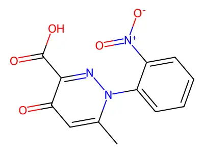 6-Methyl-1-(2-nitrophenyl)-4-oxo-1,4-dihydropyridazine-3-carboxylic acid structure