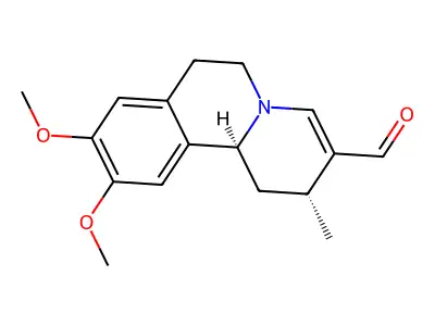 (1R-CIS)-9,10-DIMETHOXY-2-METHYL-1,6,7,11B-TETRAHYDRO-2H-BENZOQUINOLIZINE-3-CARBOXALDEHYDE structure