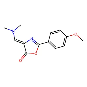 (4E)-4-(dimethylaminomethylidene)-2-(4-methoxyphenyl)-1,3-oxazol-5-one structure