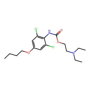 Carbanilic acid, 4-butoxy-2,6-dichloro-, 2-(diethylamino)ethyl ester structure