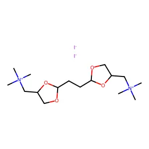 Ammonium, (ethylenebis(1,3-dioxolane-2,4-diylmethylene))bis(trimethyl-, diiodide structure