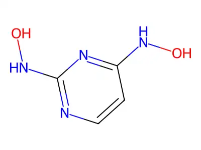 N-[2-(hydroxyamino)pyrimidin-4-yl]hydroxylamine structure