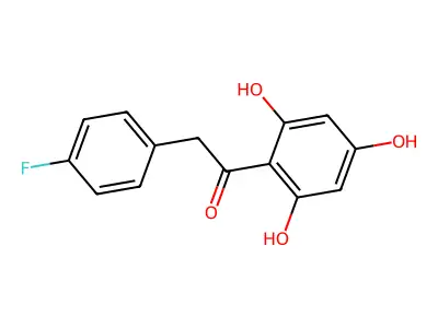 2-(4-Fluorophenyl)-1-(2,4,6-trihydroxyphenyl)ethanone structure