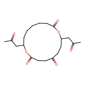 (8S-(8R*,16R*))-8,16-Bis(2-oxopropyl)-1,9-dioxacyclohexadecane-2,5,10-trione structure