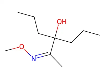 4-(N-methoxy-C-methylcarbonimidoyl)heptan-4-ol structure
