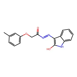 3-((m-Methylphenoxyacetyhdrazono)-2-indolinone structure