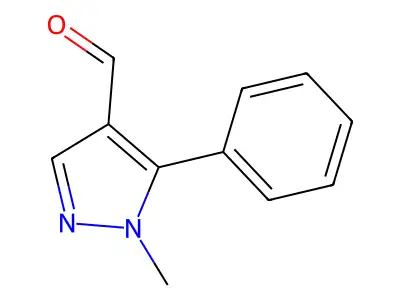 1-methyl-5-phenyl-1H-pyrazole-4-carbaldehyde structure