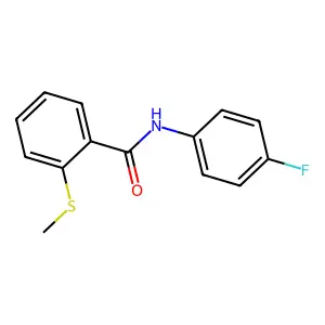 N-(4-fluorophenyl)-2-methylsulfanylbenzamide structure