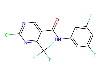 N5-(3,5-Difluorophenyl)-2-chloro-4-(trifluoromethyl)pyrimidine-5-carboxamide structure