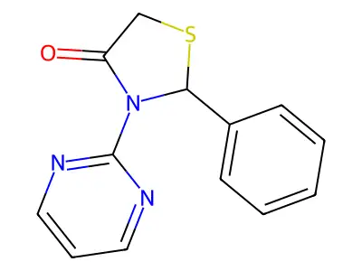 2-Phenyl-3-pyrimidin-2-yl-1,3-thiazolidin-4-one structure
