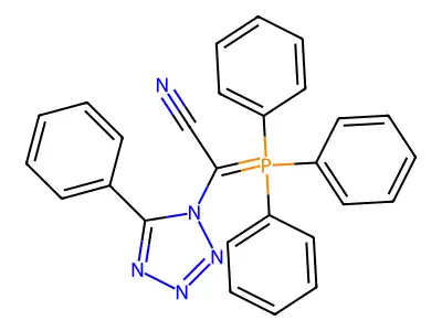 (5-Phenyl-tetrazol-1-YL)-(triphenyl-phosphanylidene)-acetonitrile structure