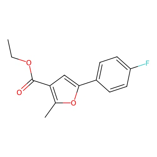 Ethyl 5-(4-fluorophenyl)-2-methyl-3-furoate structure