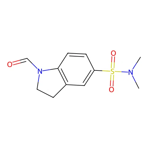 1-formyl-N,N-dimethyl-2,3-dihydroindole-5-sulfonamide structure