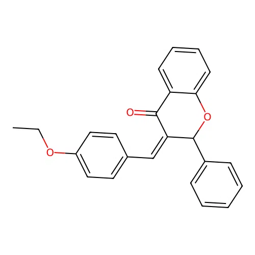 3-(4-ethoxybenzylidene)-2-phenyl-2,3-dihydro-4H-chromen-4-one structure