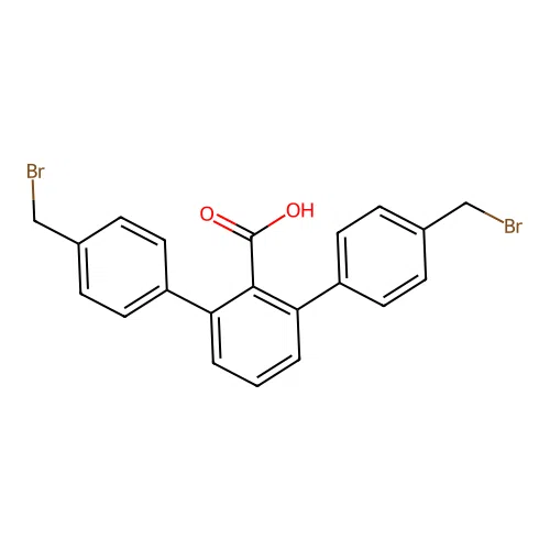 4,4''-Bis-bromomethyl-(1,1',3',1'')terphenyl-2'-carboxylic acid structure