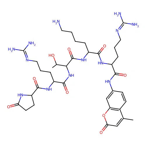 Pyr-Arg-Thr-Lys-Arg-AMC structure