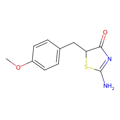 2-Imino-5-[(4-methoxyphenyl)methyl]-1,3-thiazolidin-4-one structure