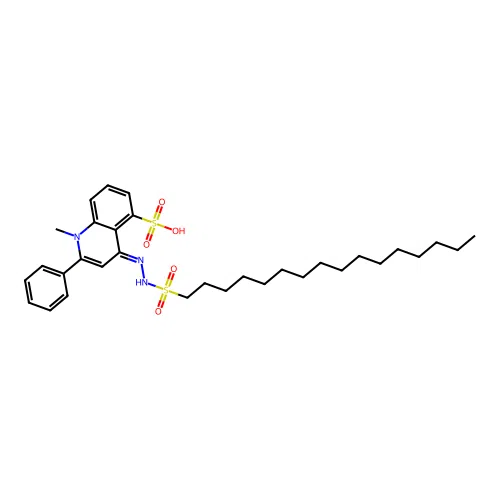 1-Hexadecanesulfonic (1-methyl-2-phenyl-5-sulfo-4(1H)-quinolylidene)hydrazide structure