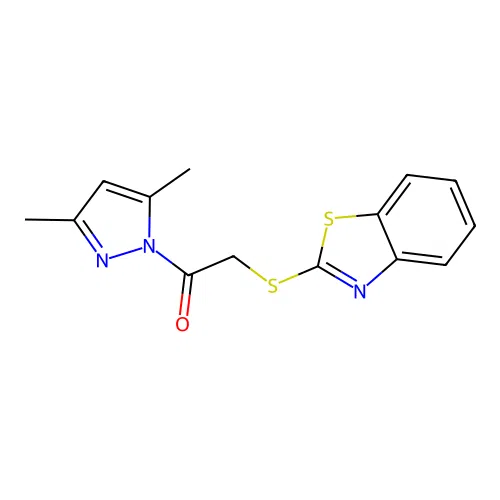 Ethanone, 2-(2-benzothiazolylthio)-1-(3,5-dimethylpyrazolyl)- structure