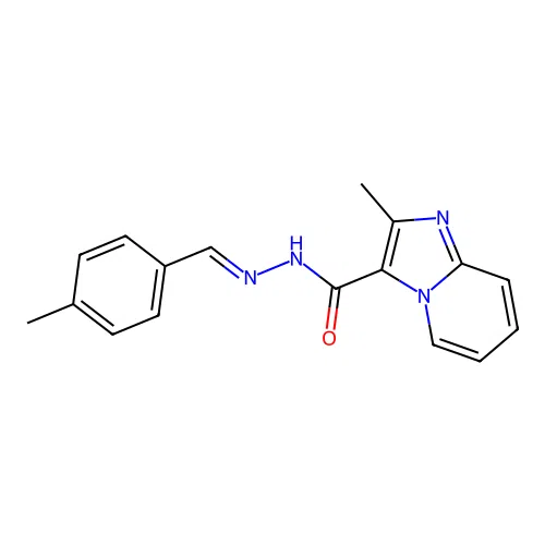 2-methyl-N'-(4-methylbenzylidene)imidazo[1,2-a]pyridine-3-carbohydrazide structure