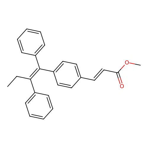 2-Propenoic acid, 3-[4-[(1Z)-1,2-diphenyl-1-buten-1-yl]phenyl]-, methyl ester, (2E)- structure
