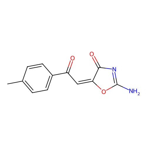 4(5H)-Oxazolone, 2-amino-5-(2-(4-methylphenyl)-2-oxoethylidene)- structure