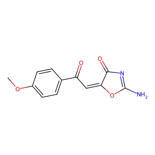 4(5H)-Oxazolone, 2-amino-5-(2-(4-methoxyphenyl)-2-oxoethylidene)- structure