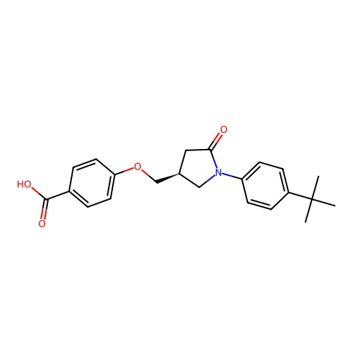 (S)-(+)-4-[1-(4-tert-Butylphenyl)-2-oxo-pyrrolidin-4-yl]methoxybenzoic acid structure