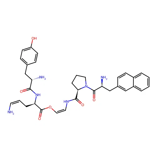 Tyrosyl-cyclo(ornithyl-(2-naphthyl)alanyl-prolyl-glycyl-) structure