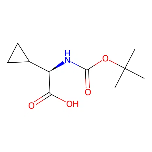 (R)-2-((tert-Butoxycarbonyl)amino)-2-cyclopropylacetic acid structure