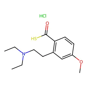 p-Anisic acid, thio-, O-2-(diethylamino)ethyl ester, hydrochloride structure