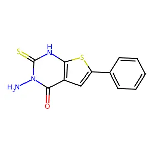 3-amino-6-phenyl-2-sulfanylthieno[2,3-d]pyrimidin-4(3H)-one structure