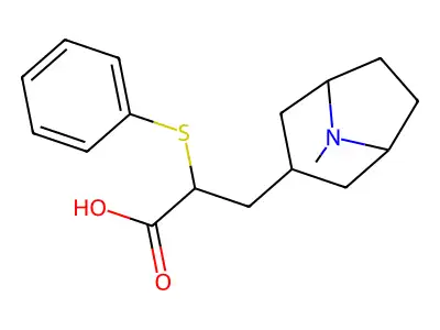 N-methyltropan-3-yl 2-(phenylthio)propionate structure