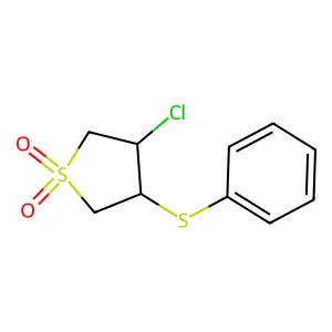 3-Chloro-4-phenylsulfanylthiolane 1,1-dioxide structure