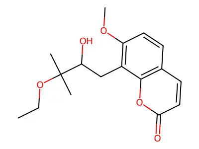 8-(3-Ethoxy-2-hydroxy-3-methylbutyl)-7-methoxy-2H-chromen-2-one structure