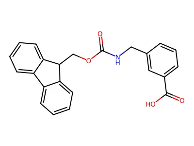 3-(((((9H-fluoren-9-yl)methoxy)carbonyl)amino)methyl)benzoic acid structure
