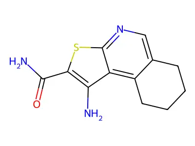 1-Amino-6,7,8,9-tetrahydrothieno[2,3-c]isoquinoline-2-carboxamide structure