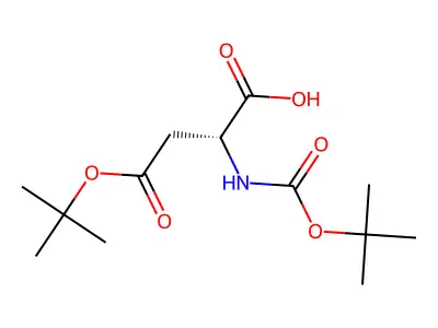 4-(tert-Butoxy)-2-((tert-butoxycarbonyl)amino)-4-oxobutanoic acid structure